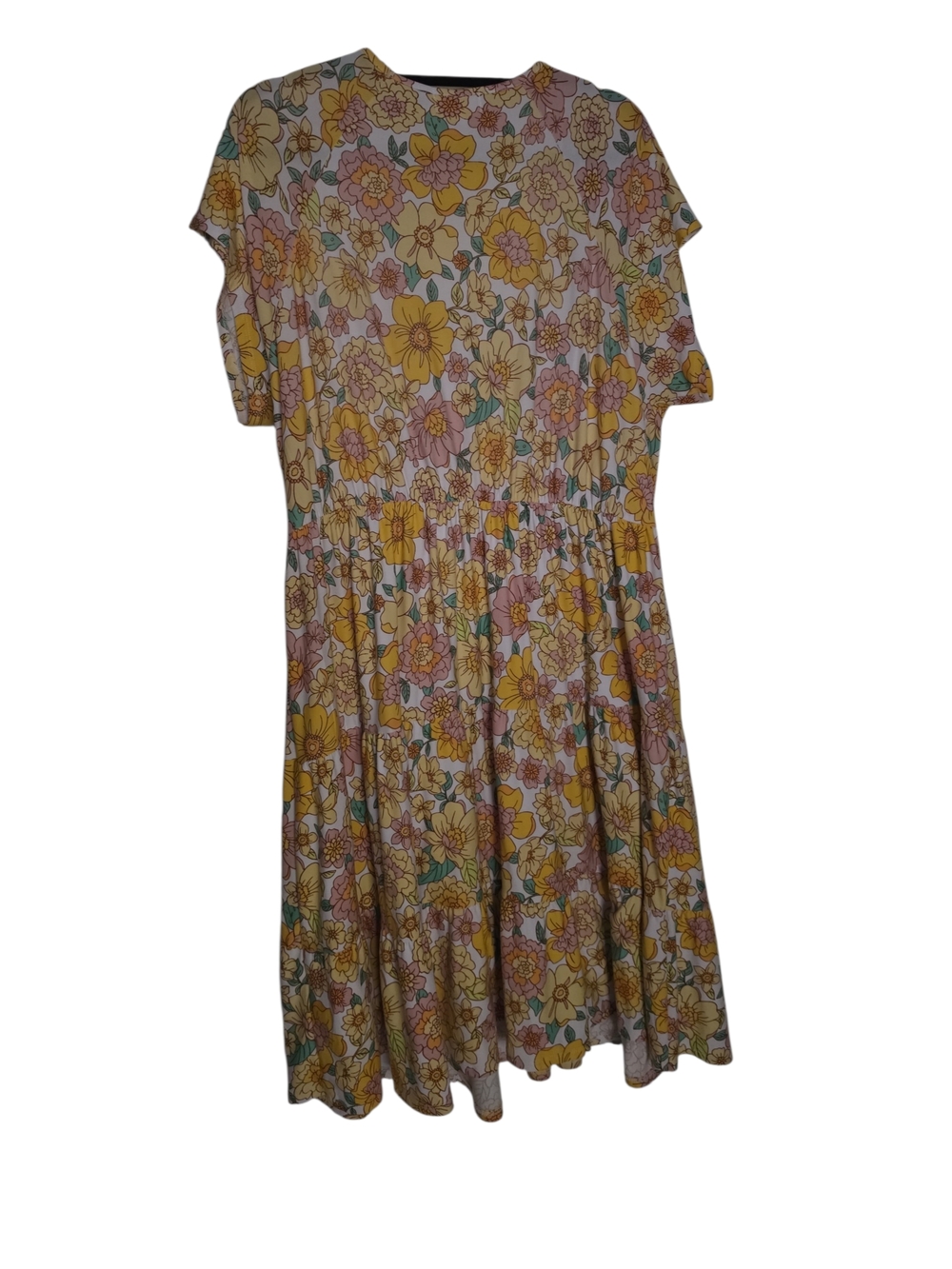 Derek Heart Floral Tiered V-Neck Dress 2X - Picture 3 of 5